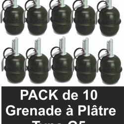Pack de 10 Grenades à goupilles - plâtre type G5 - PROMOTION - Pyrosoft