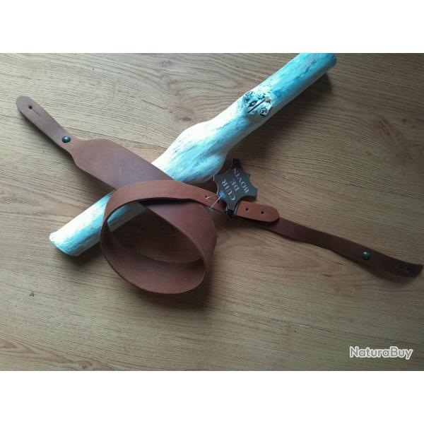 Bretelle luxe cuir  large. Carabine ou fusil.