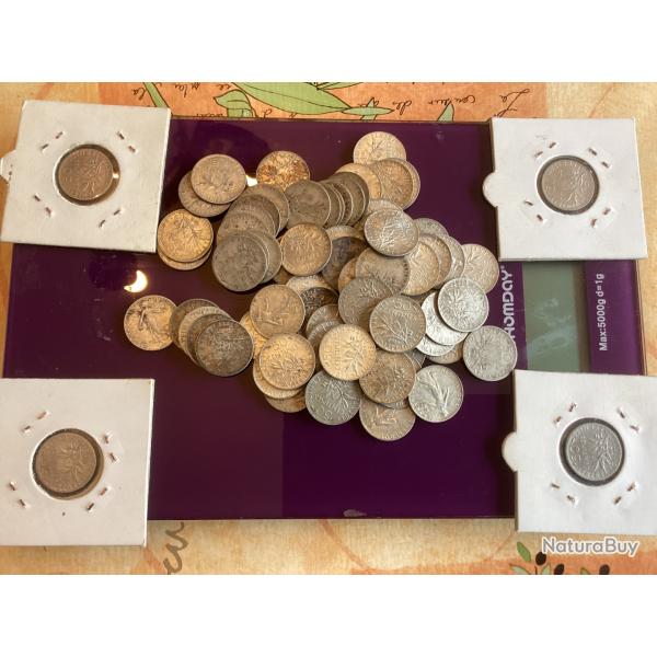Lot de pi�ces de 50 centimes argent