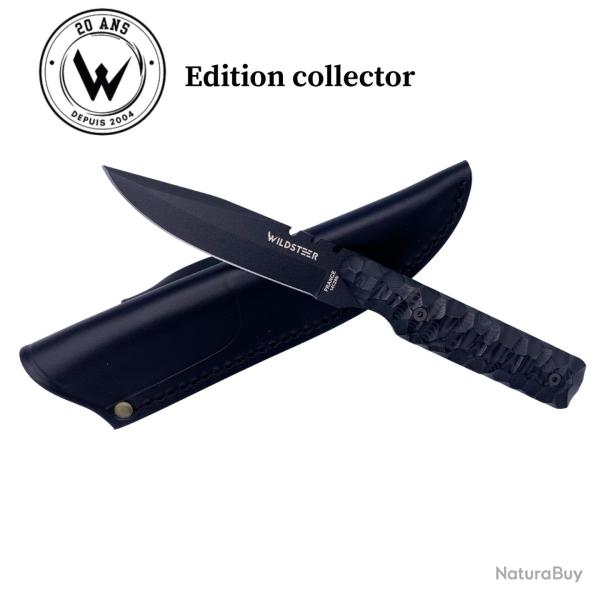 COUTEAU DE CHASSE WILDSTEER EDITION COLLECTOR BABY WILD MANCHE MICARTA LAME EPOXY NOIRE