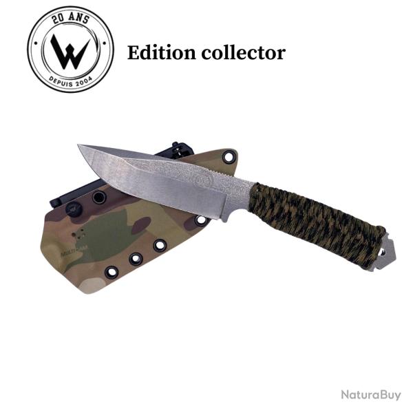 COUTEAU OUTDOOR WILDSTEER NG 69 SPECIAL 20 ANS LAME STONEWASH MANCHE PARACORDE MULTICAM