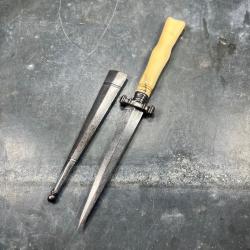 Rare, ancienne Dague de vertu XIXe - « Pique-Couille » - Lame Gravée