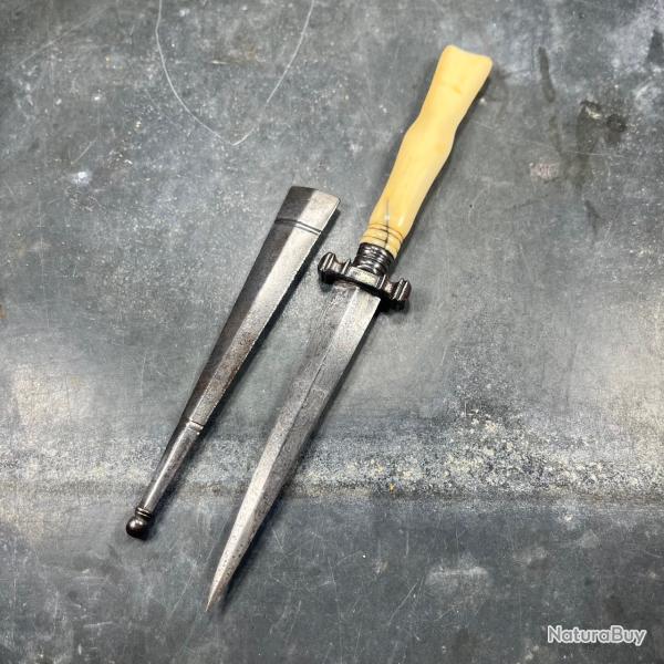 Rare, ancienne Dague de vertu XIXe -  Pique-Couille  - Lame Grave