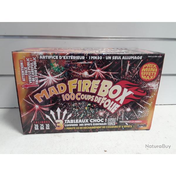 Feu d'artifice Ardi MAD FIRE BOX 100 coups 1mn30