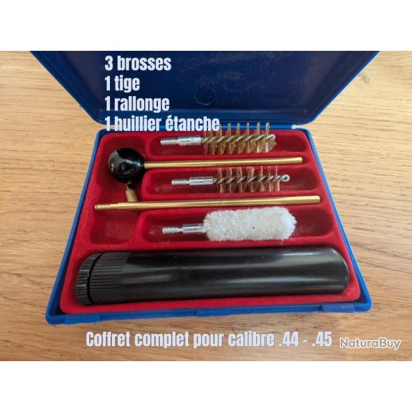 KIT NETTOYAGE .44 ET .45MM parfait pour la poudre noire + UN HUILLIER