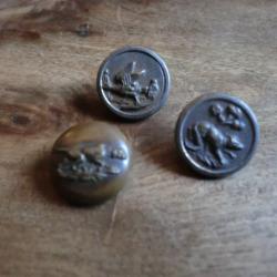 ancien bouton  venerie  animaliers