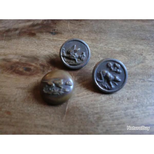 ancien bouton  venerie  animaliers