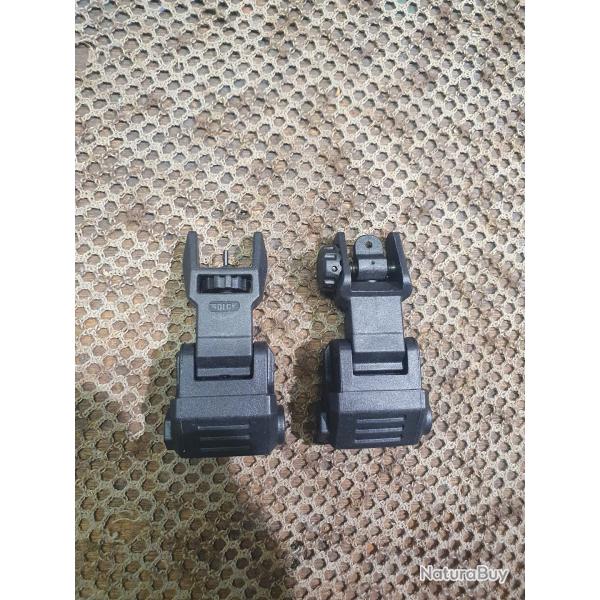 ensemble haussse & guidon pliants  DLG TACTICAL type FLIP UP SIGHT SET pour systme AR15 AR10 AR308