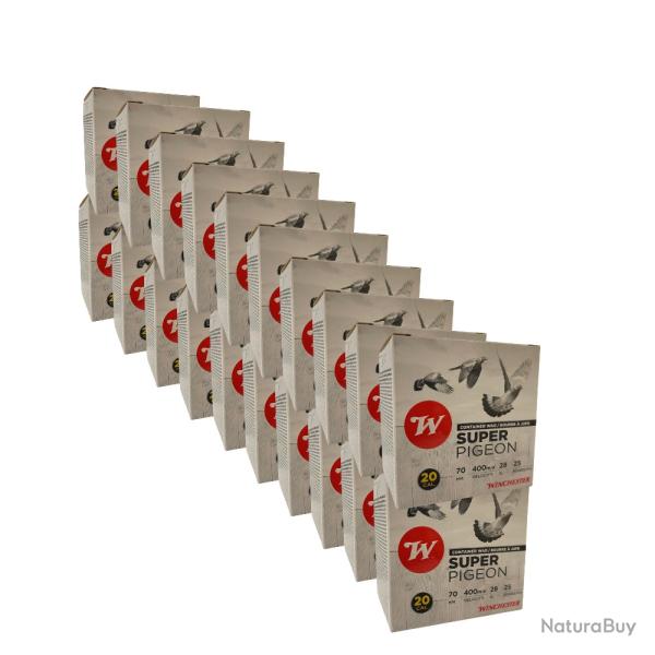 500 CARTOUCHES WINCHESTER SUPER PIGEON 20/70 28G BOURRE JUPE VF