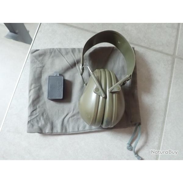 Casque anti bruit + housse + bouchons. Arme Suisse. Idal tir, TAR, Arme suisse