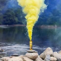 PACK DE 10 Fumigenes -  Goupille - Durée 1 minute Jaune - Duke