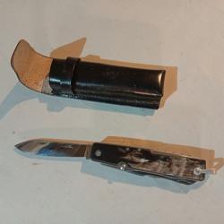 couteau multifonction pradel ancien comme neuf avec pochette en cuir