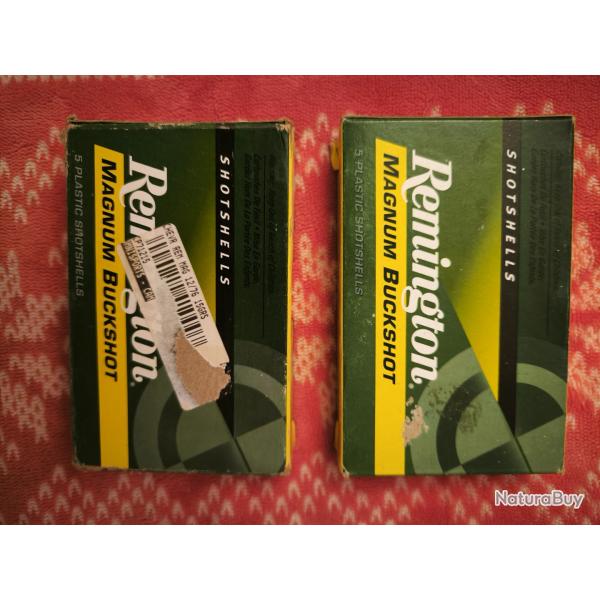 Lot de deux bote remington magnum buckshot 12/76