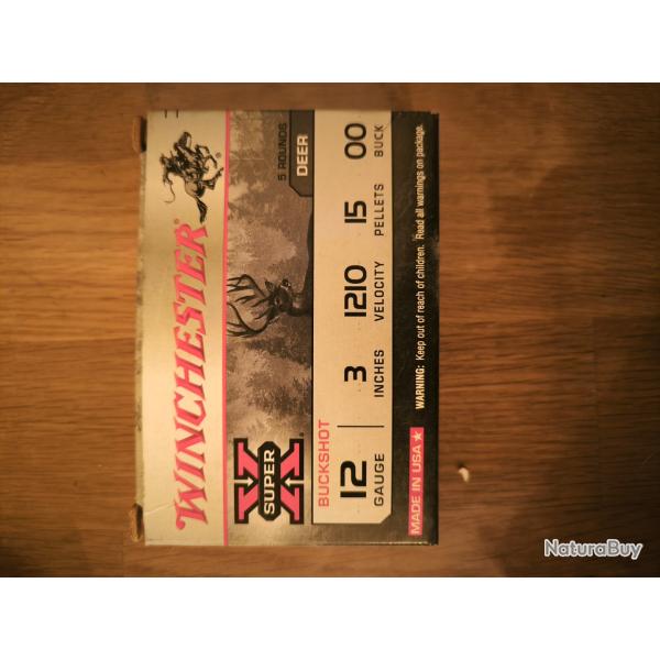 CHEVROTINE WINCHESTER SUPER X 12/76 15GR (une bote de 5 cartouches)