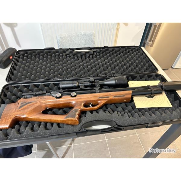 Carabine Aselkon MX10 cal 5,5 Ressort Full power Bois TBE + Lunette 3x9x40 + Modrateur de son SAK