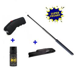 SHOCKER ELECTRIQUE MOD 309 + MATRAQUE TELESCOPIQUE  + ETUI MATRAQUE + BOMBE LACRYMOGENE CS GAZ 40