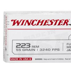 20 balles Cal.223Rem 55grs FMJ WINCHESTER