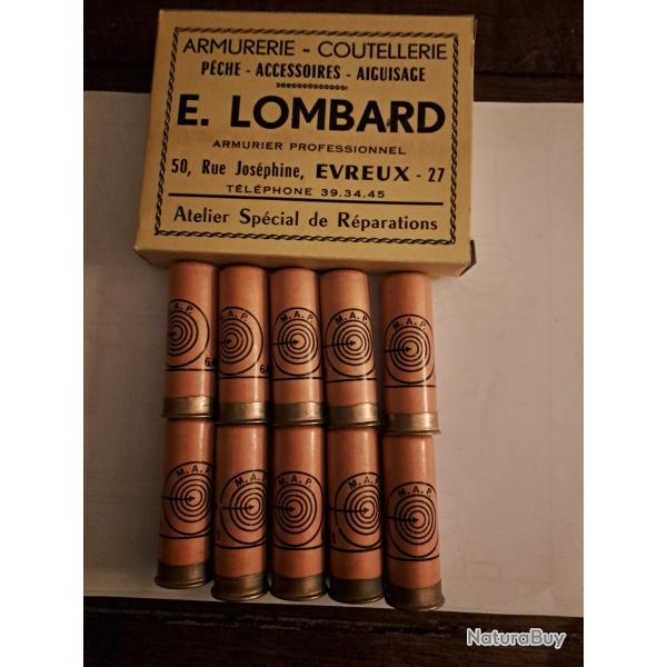 Bote de 10 belles cartouches anciennes cal 12 douilles cartons  (Italie)