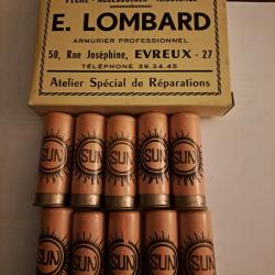 Boîte de 10 belles cartouches anciennes cal 12 douilles cartons  SUN