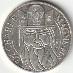 Pi&egrave;ce de Monnaie FRANCE Argent 100 francs Charlemagne 1990