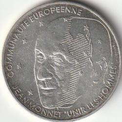 Pi&egrave;ce de Monnaie FRANCE Argent 100 francs Jean Monnet 1992