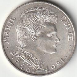 Pi&egrave;ce de Monnaie FRANCE Argent 100 francs Marie Curie 1984