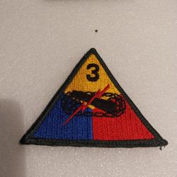 Patch armée us 3rd ARMORED DIVISION ORIGINAL