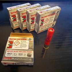 Lot de 5 boîtes Winchester Rifled Slug Hollowpoint .410