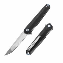 Couteau Pliant Dreamtech Tanto Noir Lame Acier D2 Manche Plaquettes G-10 Linerlock DTK3395GB