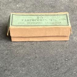 Très belle boite VIDE ancienne de cartouches 9 mm à broche