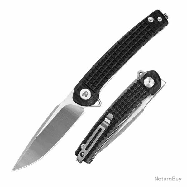 Couteau Pliant Dreamtech Drop-Point Lame Acier D2 Manche Plaquettes G-10 Black Linerlock DTK3613GB