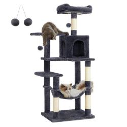 Arbre &agrave; chat hamac tour de jeux 143 cm gris anthracite 12_0003846