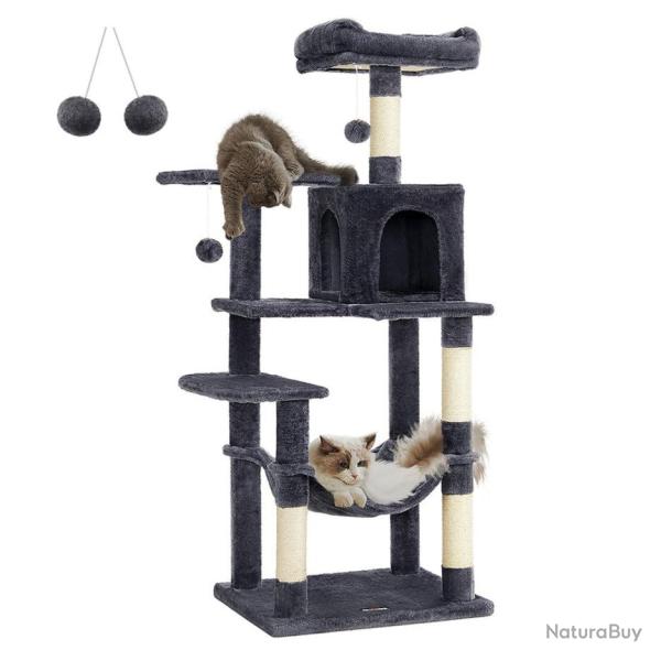 Arbre � chat hamac tour de jeux 143 cm gris anthracite 12_0003846