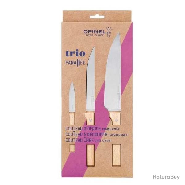 Coffret 3 Opinel "Parallle Trio" manches htre 18381