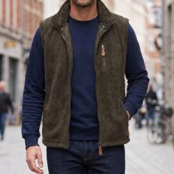 MAYFLOWER V226 Gilet sans manches polaire kaki isolation matelass&eacute;e et confort actif