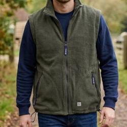 MAYFLOWER V226 -- Gilet sans manches polaire olive : isolation matelass&eacute;e et confort actif XL