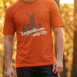 Tee shirt Chasse Orange Ledertys LY0599O avec Motif Cerf