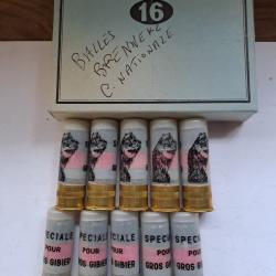 Bo&icirc;te de10  belles  balles  Brenneke  de la Cartoucherie Nationale  cal 16