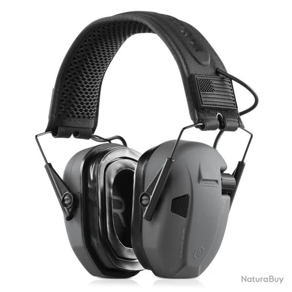 CASQUE APOLLO ANTI-BRUIT ELECTRONIQUE GRIS