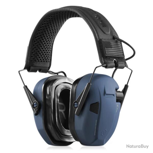 CASQUE APOLLO ANTI-BRUIT ELECTRONIQUE BLEU MARINE
