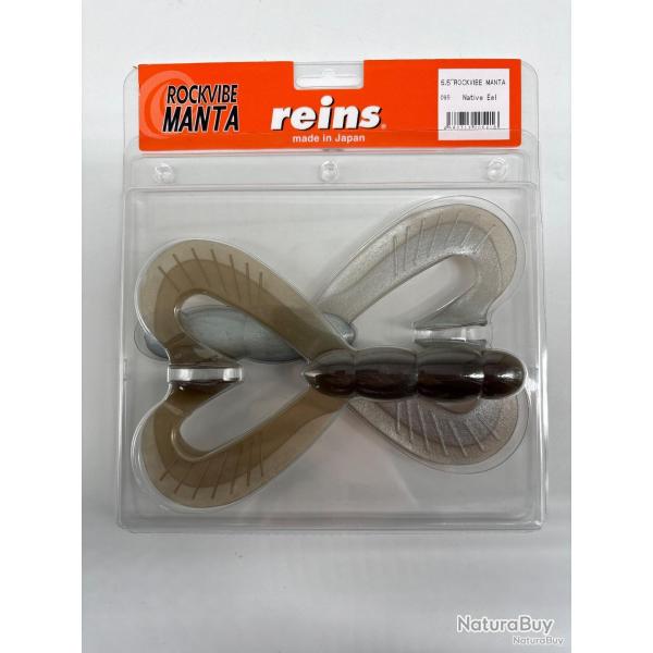 Leurres souples Reins Rockvibe manta 6,5" Native eel