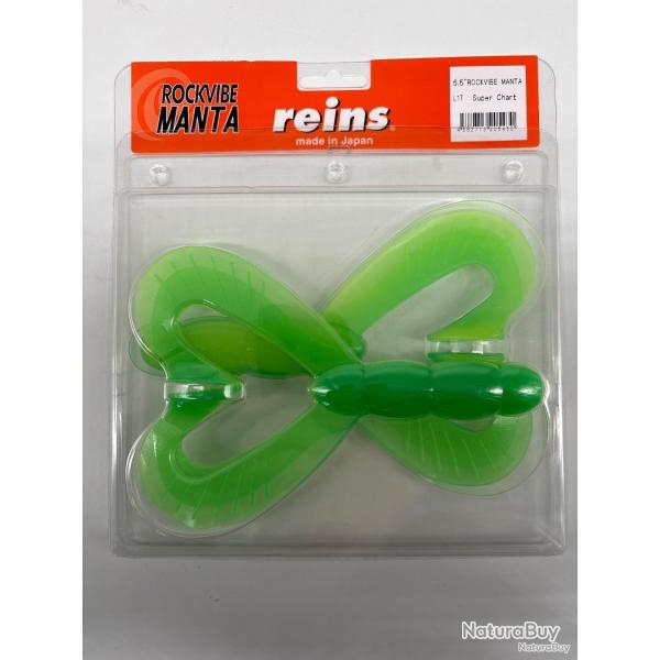Leurres souples Reins Rockvibe manta 6,5" Super Chart