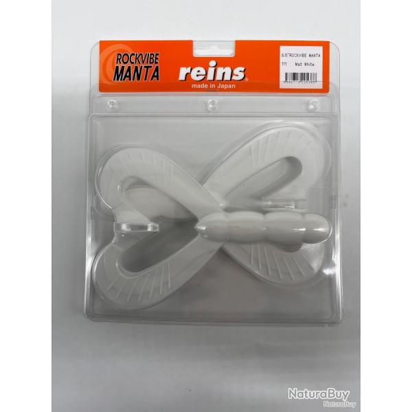 Leurres souples Reins Rockvibe manta 6,5" Mat white