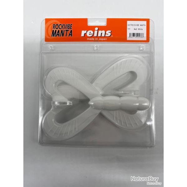 Leurres souples Reins Rockvibe manta 6,5" Mat white