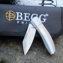 Couteau Begg Knives Traditional Sheepsfoot Small Lame Acier 14C28N Manche Acier Slip Joint