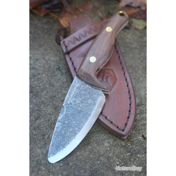 Couteau Condor Kimen Lame Acier Carbone 1095 Manche Bois Etui Cuir Made El Salvador
