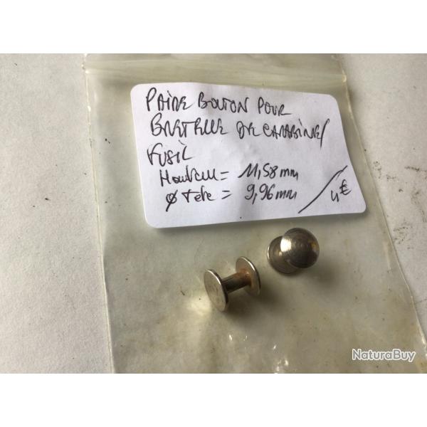 VENDU PAR LE-CUIRASSIER PAIRE DE BOUTONS DE BRETELLE DE FUSIL OU CARABINE