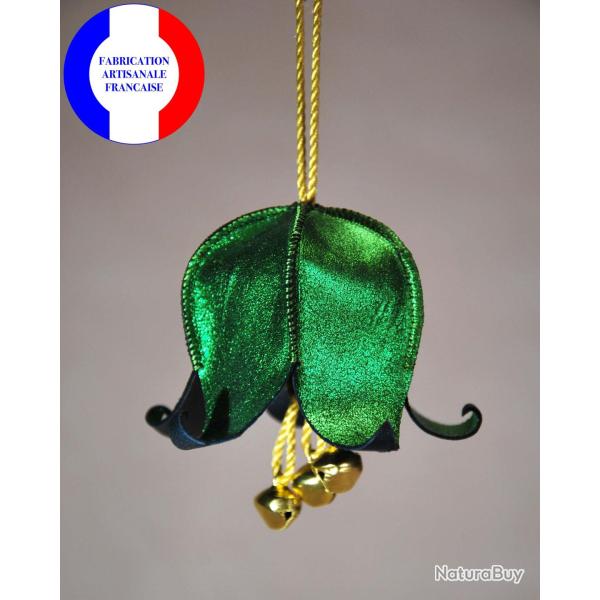 Clochettes musicales de No�l en cuir et ses jingle bells pour le sapin vert sapin