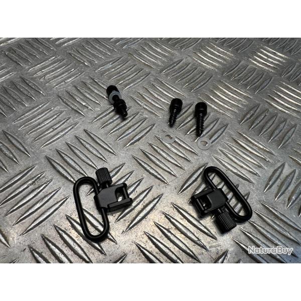 kit 2 attaches sangle corde tactique avec 3 fixations chasse airsoft foret balade