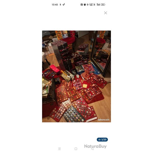 Collection de capsules de champagne comprenant environ 2600 pices rparti